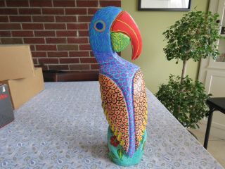 Oaxaca Wood Carving,  Toucan,  14 " Tall By 5 " Wide,  Signed
