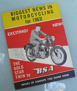 1963 Bsa Motorcycle Brochure Book Rocket Goldstar A10 B34 Spitfire A65 A50