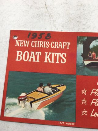 AD SPECS CHRIS CRAFT BOAT Brochure 1958 19f SPORTS EXPRESS METEOR COMET RUNABOUT 2