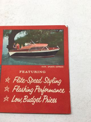 AD SPECS CHRIS CRAFT BOAT Brochure 1958 19f SPORTS EXPRESS METEOR COMET RUNABOUT 3