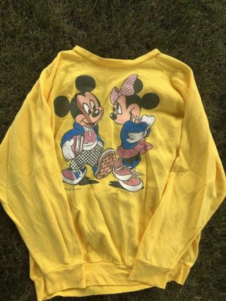 Vintage Mickey Mouse Minnie Long Sleeve 70’s Very Rare Size Medium