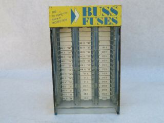 Buss Fuses Tin Advertising Counter Display Case For Buss Glass Tube Fuses