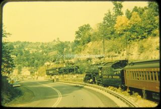 Osld Railroad Slide N&w 114 Steam 4 - 8 - 2 & 2190 2 - 8 - 8 - 2 Matoaka Wv 9/57