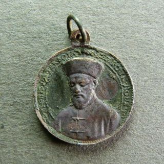 French Antique Religious Copper Pendant Saint John Gabriel Perboyre Medal China