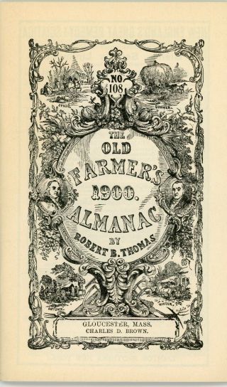 Farmers Almanac 1900 By Robert B.  Thomas No.  108