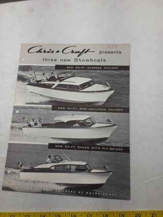 Ad Specs Chris Craft Boat Showboats 1957 Plans Info Express Cruisers Semi Sedan