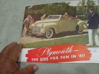 1941 Plymouth The One For Fun Sales Flier