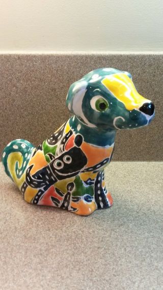 Mexican Red Clay Pottery Puppy Dog Sculpture Animal Figure Hecho Mexico