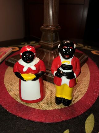 Vintage Aunt Jemima Salt And Pepper Shakers Small Antique