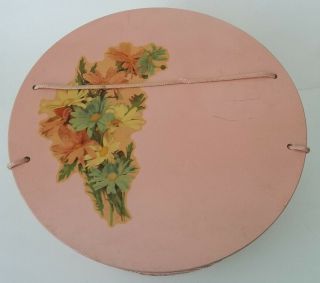Vintage Princess Round Pink Wicker Sewing Knitting Basket 5