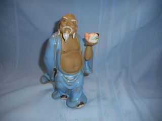 Vintage Mudman Chinese Clay Figure 8 " Tall