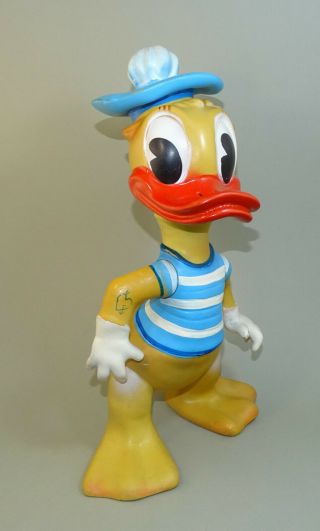 1970s Vintage Rubber Donald Duck Sailor Figure Toy Romania Aradeanca 14 "