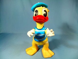 Vintage Romania Large Rubber Toy Doll Donald Duck Sailor Hand Painted Aradeanca