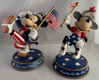 Rare Danbury Patriotic Mickey Mouse And Minnie Mouse Figurines