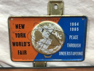 Vintage 1964 1965 York World’s Fair License Plate Tag Topper Rat Rod Hot Rod