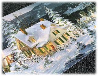 Vintage Fred Swan Cottage House Season Bring Music Of Laughter Christmas Card 2