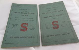 Vintage 1911 SINGER Electric SEWING MACHINE Model No.  66 Instructions Manuals 2