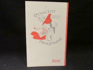 Cunard White Star Concert Programme Rms Queen Elizabeth July 12th 1949