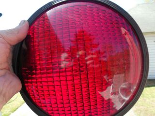 Vintage Red Traffic Light Signal Lens Crouse Hinds 8 3/8 W/ Gasket