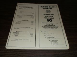 March 1970 Southern Pacific Sacramento Division Employee Timetable 10