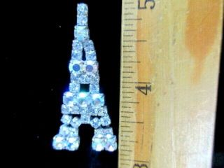 Czech Vintage Style Glass Rhinestone Gorgeous Button Crystal Eiffel Tower