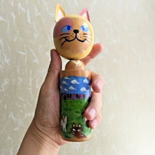 Top Recommended 20cm Cat Kokeshi Studio Shuzsaya Japan No.  22