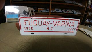 1975 Fuquay - Varina North Carolina Nc City License Plate 1577