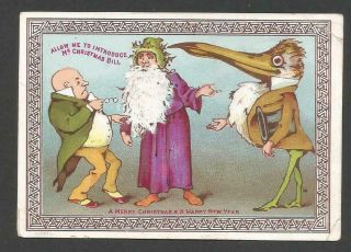 J55 - Allow Me To Introduce Mr Christmas Bill - Goodall - Victorian Card