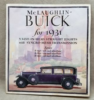 1931 Buick Car Auto Sales Brochure.