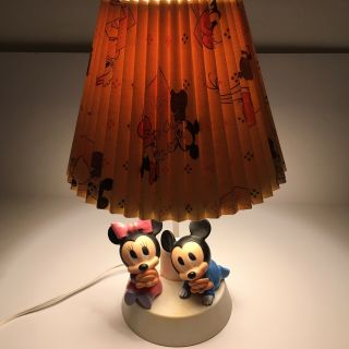Vintage 1984 Walt Disney Baby Mickey Minnie Mouse Nursery Lamp Night Light 2
