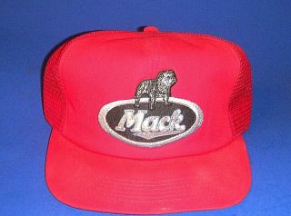 Vintage " Mack " Truck Bulldog Embroidered Logo Snapback Ball Cap One - Size - Vgc