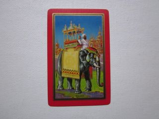 One Swap Card - Vintage - Elephant - India - Art - Linen -