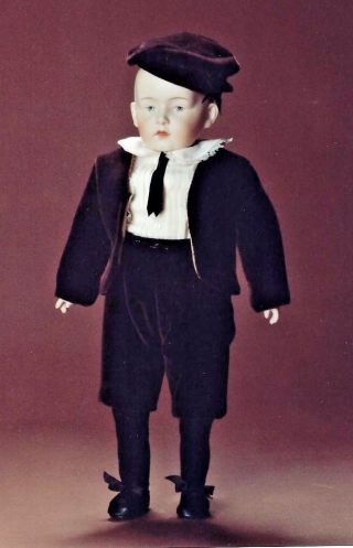 13 " Antique Heubach Boy Doll Cloth Body Suit/shirt Pants Jacket Hat/tam Pattern
