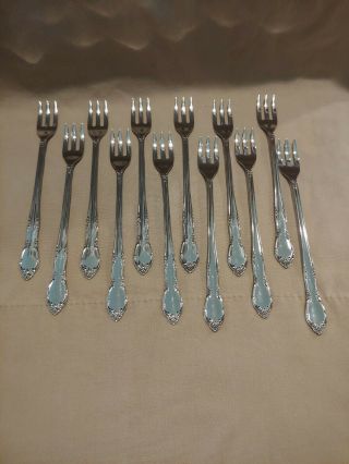 Oneida Stainless 12 Pc.  Set Cocktail/oyster/appetizer Forks -