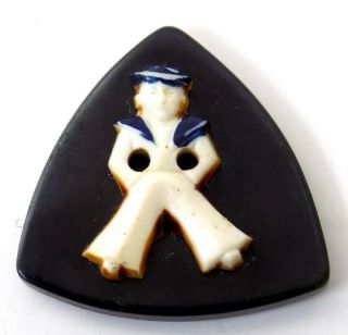 Vintage Triangular Black Button Sailor W 