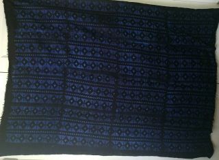 Authentic African Handwoven Indigo Mud Cloth From Mali Size 58 " X 44 "