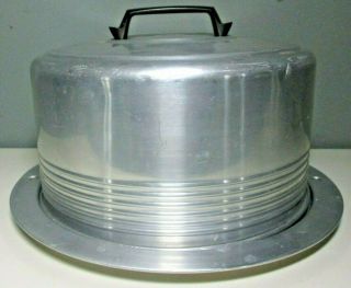 Vintage 1950 ' s REGAL WARE Aluminum CAKE CARRIER/SAVER with Locking Lid EUC 3