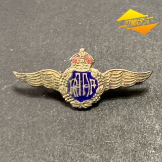 Vintage Ww2 - Era Raaf Australian Air Force Winged Enamel Badge Sweetheart Brooch