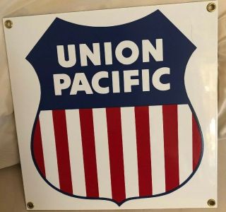 Union Pacific Railroad Porcelain Sign By Ande Rooney