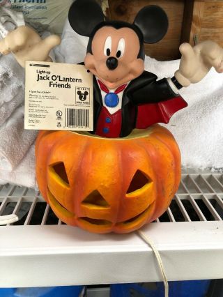 Vintage Disney Mickey Pumpkin Light Up Jack O Lantern 1997 Halloween Rare
