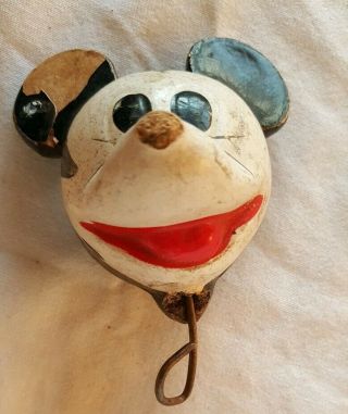 Vintage Micky Mouse Wooden Doll Head 1930s