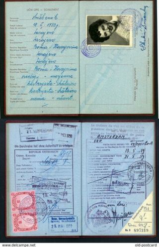 1956 Yugoslavia Document Passport Full Pages Of Visas And Other Stamps