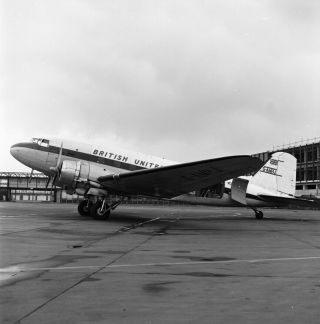 British United Airways,  Douglas Dc - 3,  G - Amhj,  Large Size Negative
