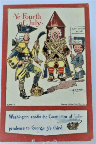Vintage Ye Fourth Of July Post Card/ C.  Bunnell 1908/fred Lounsbury