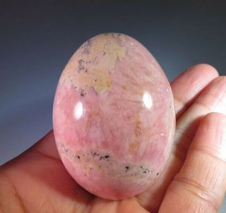 49 Mm (1.  9 ") Pink Rhodochrosite Crystal Gemstone Egg Sphere From Argentina 6200