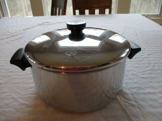 2 Pc 1801 Revere Ware 4.  5 Qt Stock Pot Dutch Oven W/lid Stainless Bottom