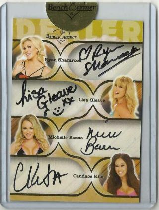 2013 Benchwarmer Quad Autograph " Chase Card " (lisa - Ryan - Michelle - Candice)