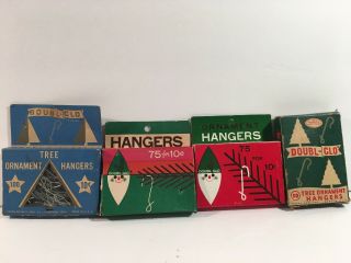 4 Boxes Vintage Christmas Tree Ornament Hangers With Boxes