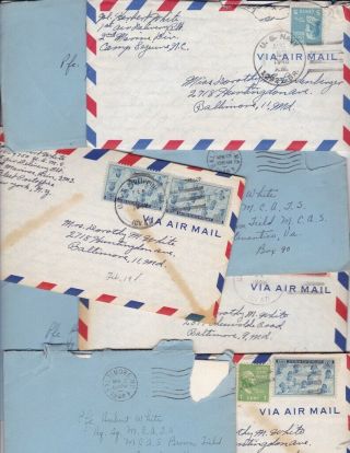 Handwritten Love Letters Young Lovers 1940s Uss Navy Marine Usmc