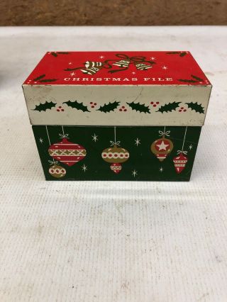 Ohio Art Vintage Tin Christmas File Card Box
